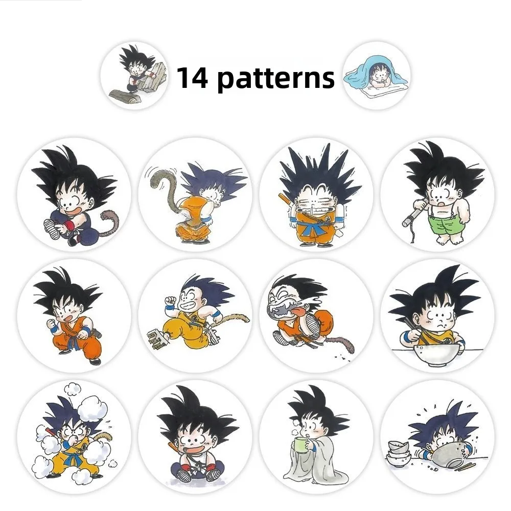 Dragon Ball Cartoon Cute Chibi 500pcs Roll Stickers Kawaii 2D Student DIY Decals Big Head Stickers Anime Merchandise Wholesale