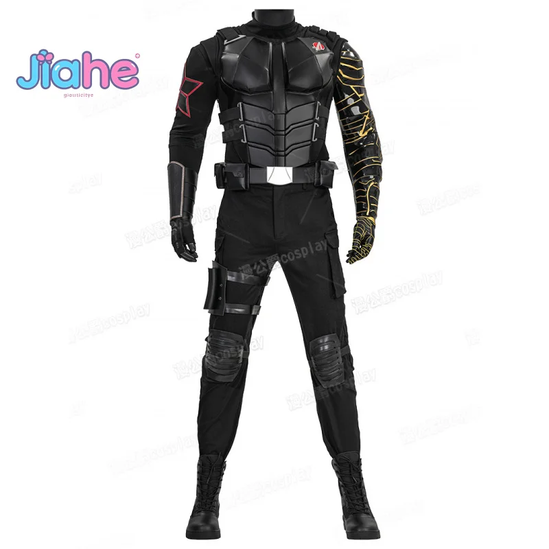 فيلم Thunderbolts الشتاء الجندي باكي بارنز تأثيري حلي أحذية درع قفازات حزام الدعامة هالوين جلد الرجال الخيال مجموعة