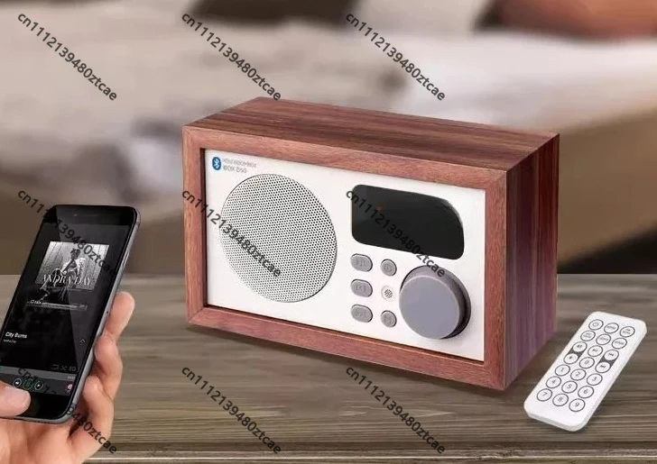 D50 Wooden Bluetooth Speaker Portable Mini Speaker with Radio Remote Control  Disk TF Card Player Stereo Bass Sound Syste  Home