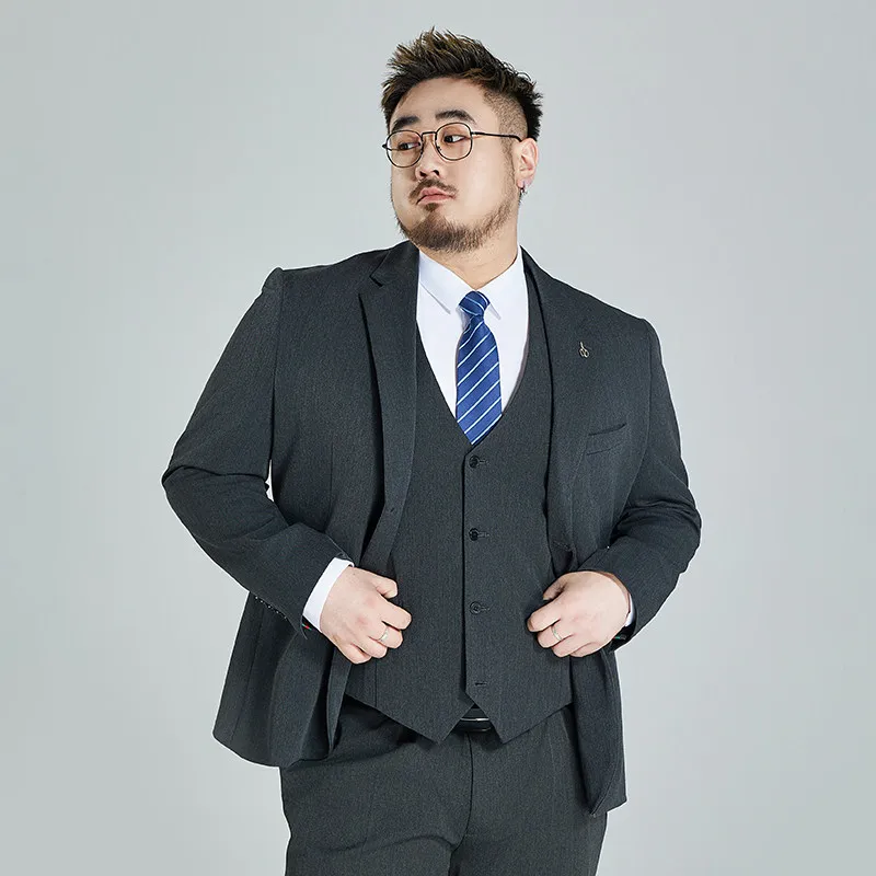 Shanxi Large-Sized Elasticated Suit for Wedding Best Man and Groom Formal Dress Anti-Wrinkle and Iron-Free Three-Piece Set view 4
