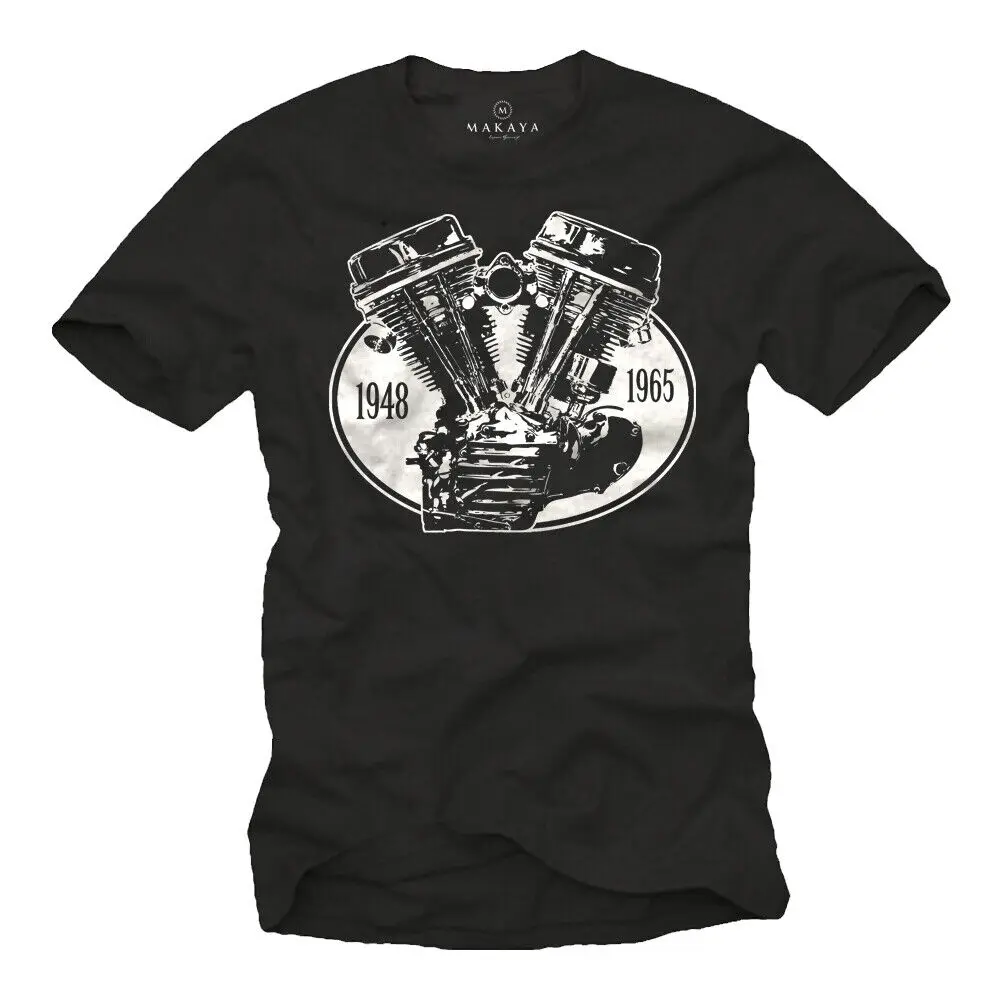 

Custom Biker Men's Panhead Chopper Motor T-Shirt - Men's Motorcycle Shirt-