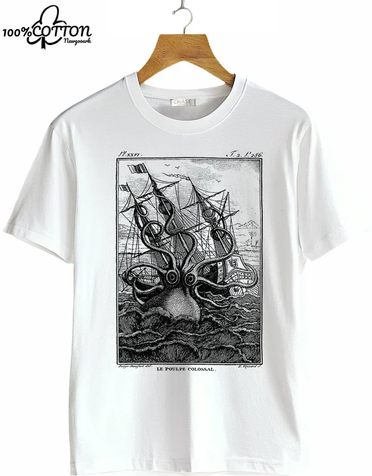 Kraken Shirt Octopus Squid Mens T-shirt Tentacle Pirate Ship Graphic Tee Kraken TShirt Mens Graphic Tee Screen Print