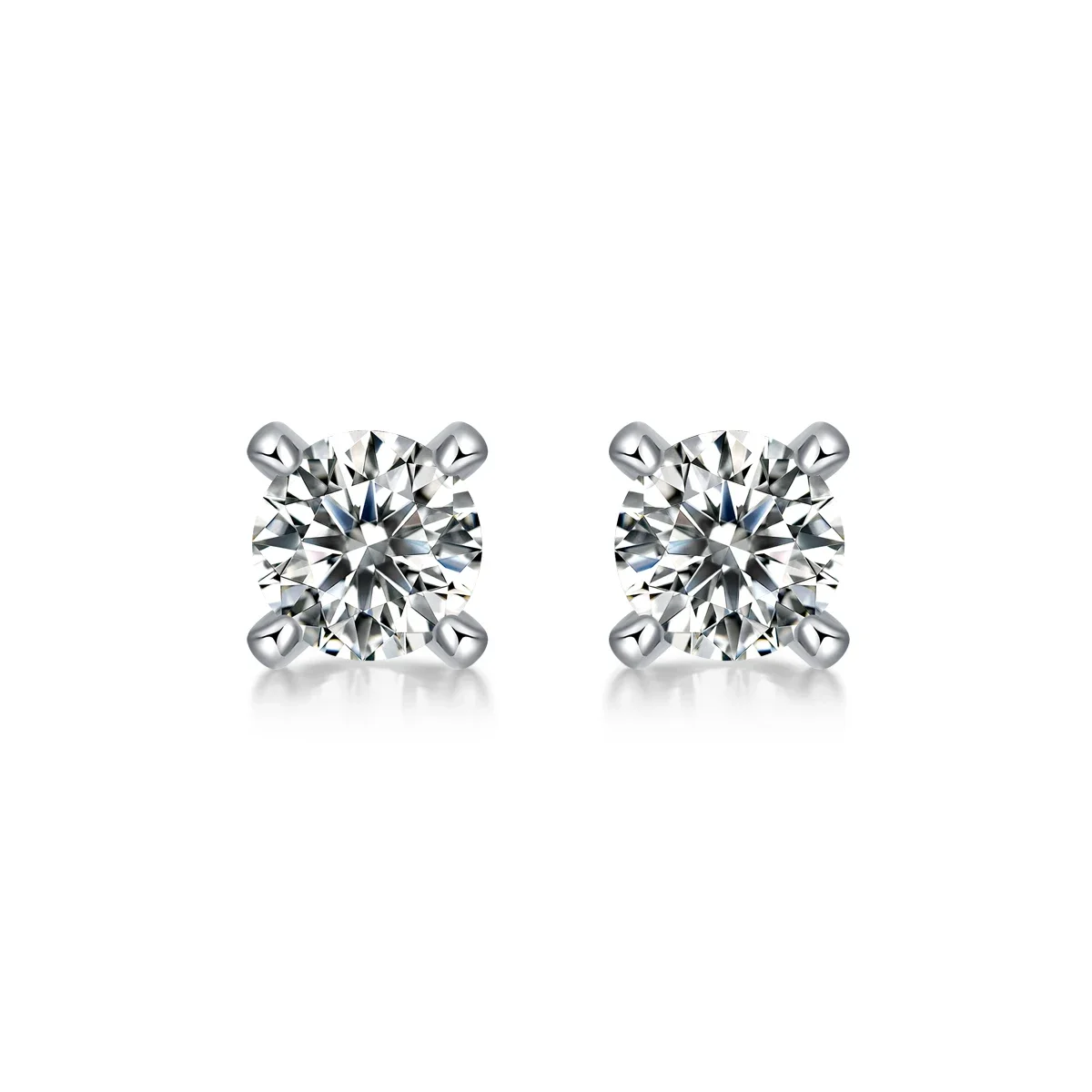 Fashion 925 Sterling Silver Stud Earrings Moissanite Jewelry  Diamond with Design for Women Boys and Girls