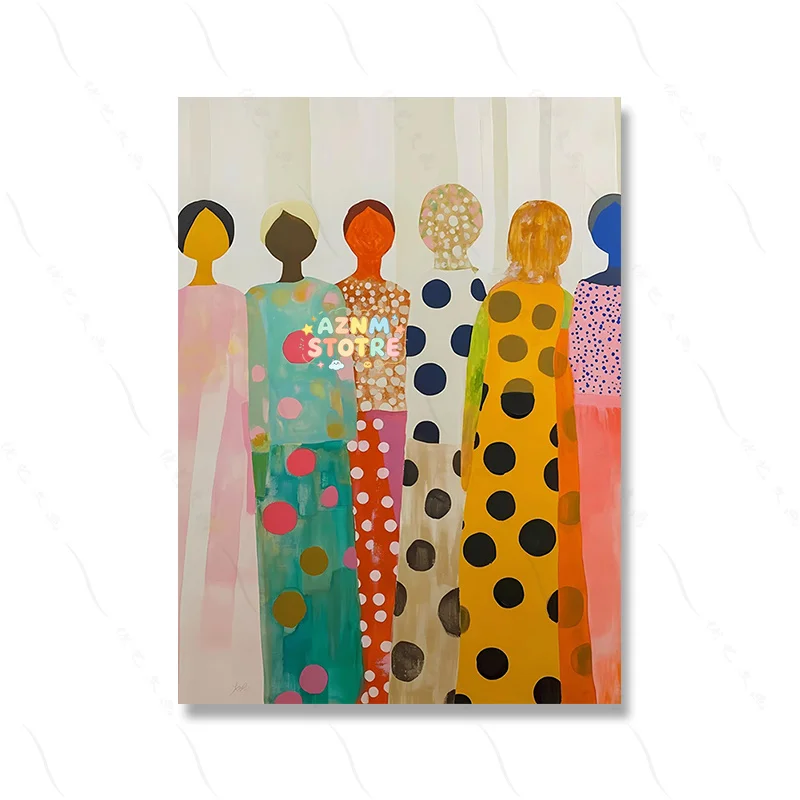 (No frame)Abstract Canvas Painting Women of Various Skin Colors Posters And Prints Wall Art for Living Room Home Decor Pictur