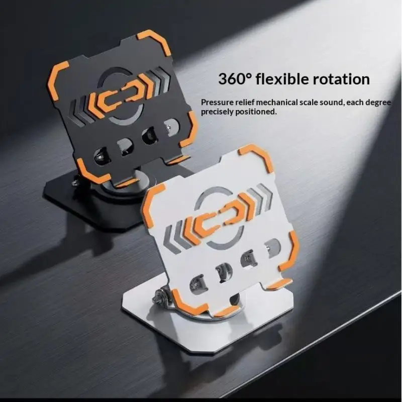 Foldable Tablet Stand Height-Adjustable 360° Rotating Cellphone Holder Anti Slip Heat Dissipation Tablet Riser Gaming Use