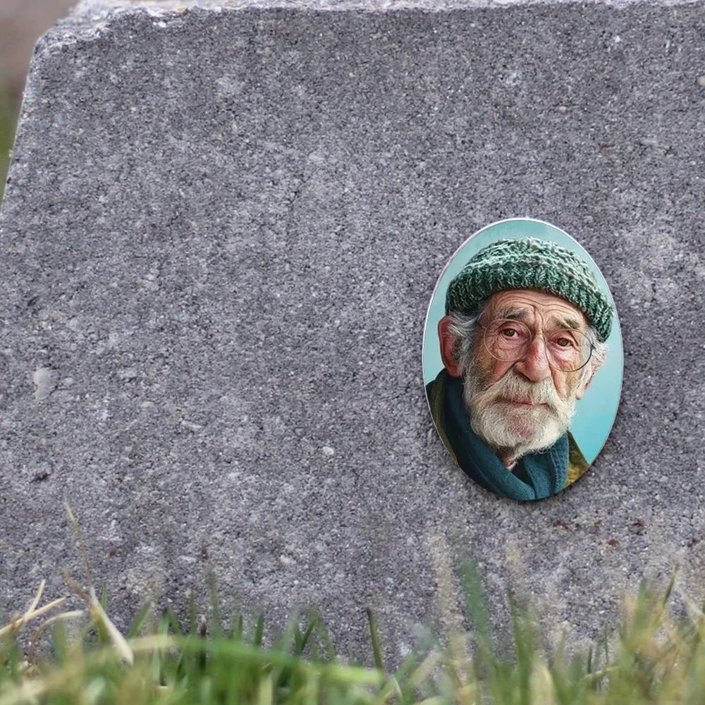 2D Flat Not 3D 1pc Custom Photo Memorial Headstone Tile Perfect for Mother’s Day, Father’s Day & Easter Gifts Memorial Day gift.