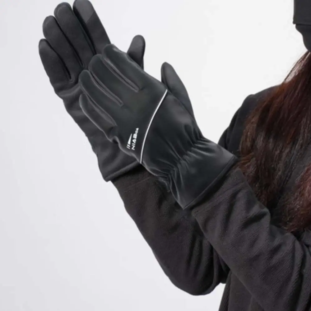 قفازات ناعمة مضادة للبرد تعمل باللمس زخرفة الحروف قفازات سميكة على الطراز الكوري قفازات أصابع شتوية أكثر دفئًا في الهواء الطلق