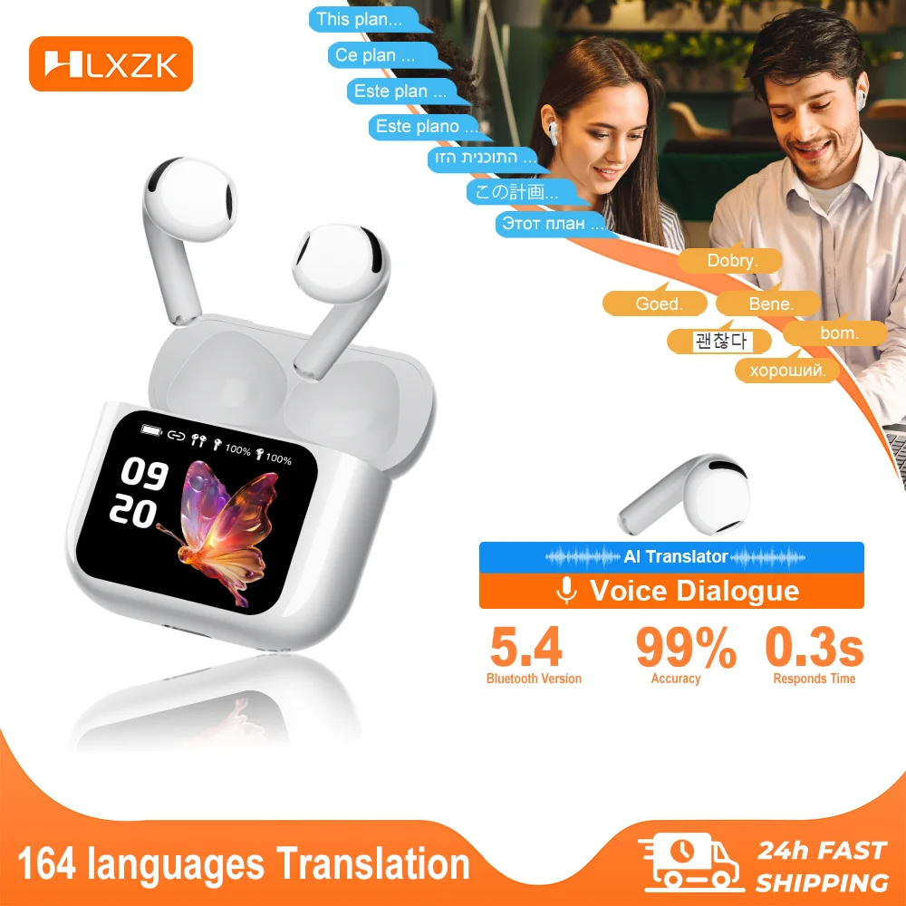

Real Time Translators Headphones Wireless Earphones Noise Canceling IPX7 Waterproof Smart Touch Control Kids Women Men Earbuds
