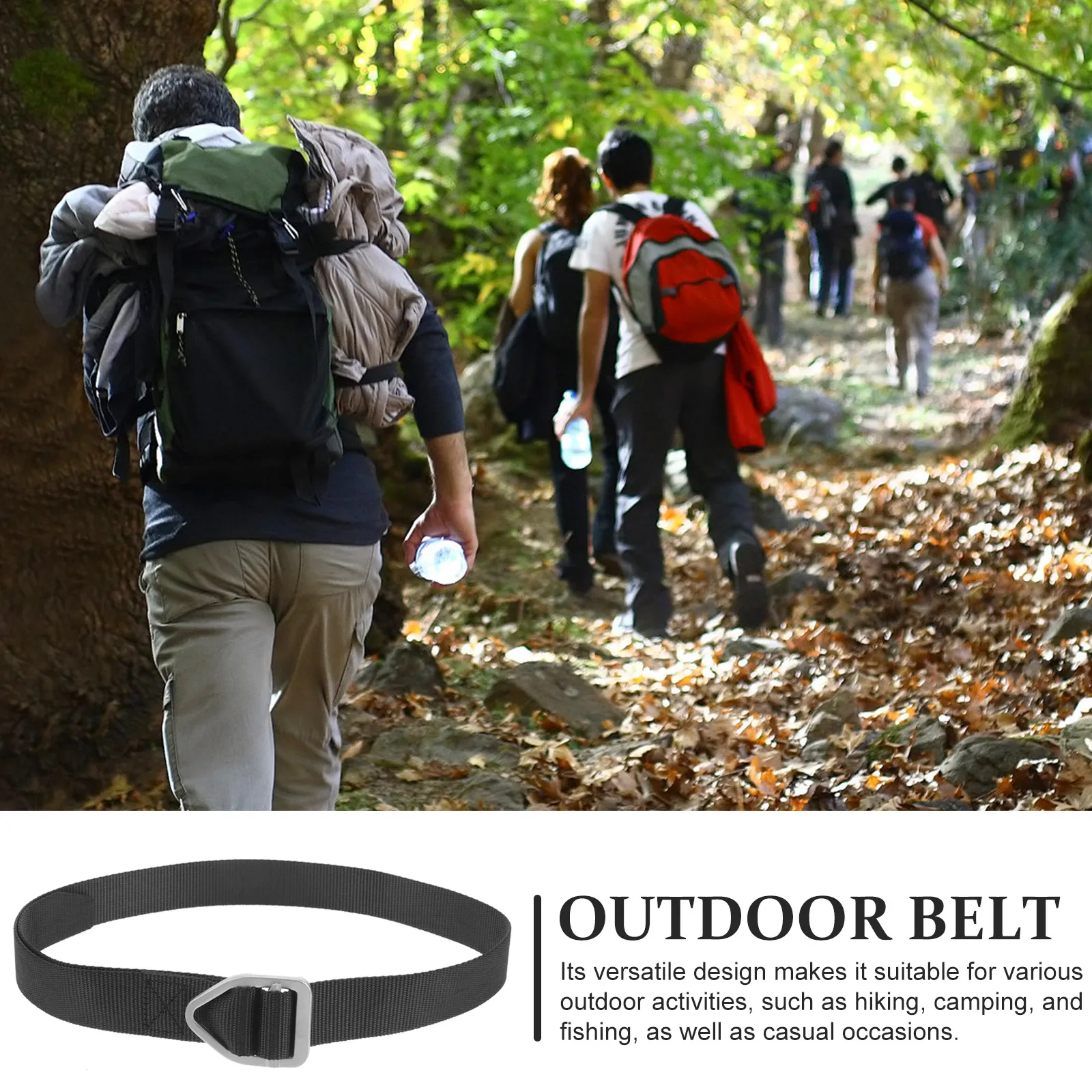 

Multifunctional Belt Durable Canvas Adjustable Length Black For Hiking Camping Men Women Tactical Work Belts Fitness Shaping