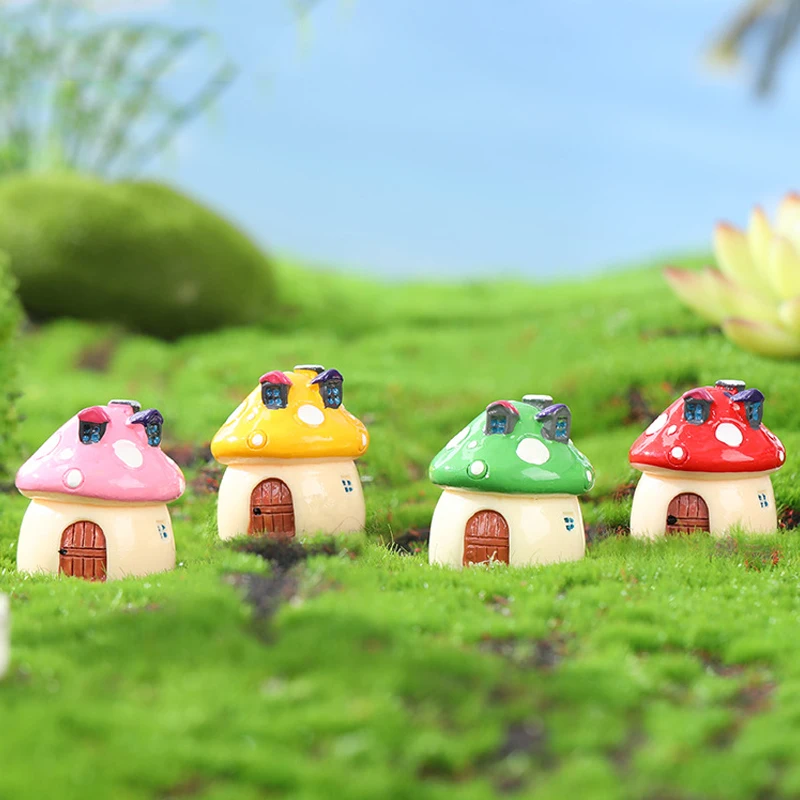 1/3/5Pcs Mushroom Micro Landscape Miniature DIY Resin Crafts Courtyard Flower Pot Decorations Garden Accessories Home Ornaments