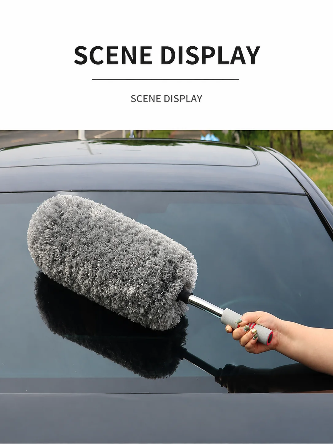 Professioneller Auto-Staubwedel Mikrofaser-Reinigungsbürste Teleskopischer Langer Griff Auto-Waschmop Kratzfreier Auto-Detailing Staubentferner – Detail 15