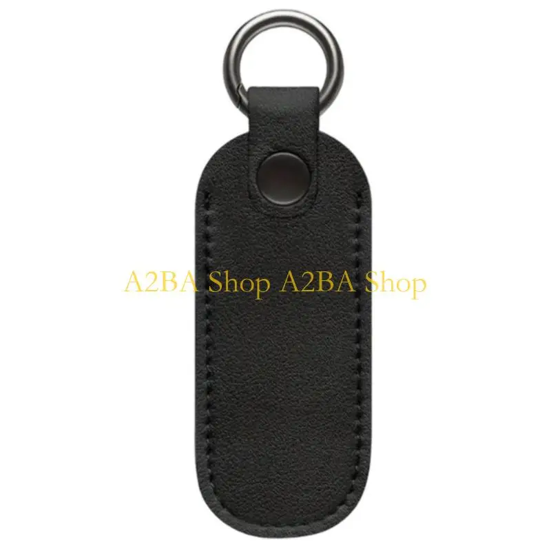 A2BA Lightweight PU Leather Flash Drive Case Metal Closure Keyring Attachment Data Protector
