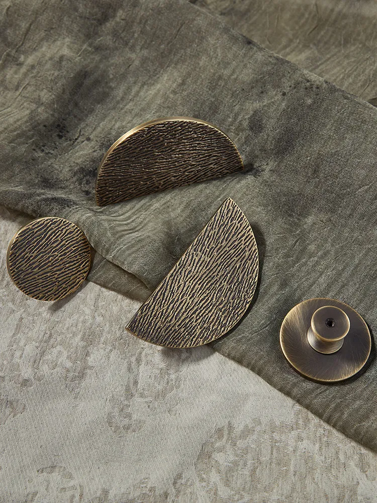 Antique Brass Round Semicircular Cabinet Knob Handle Desk Drawer Pulls Modern Knobs Furniture Hardware Kitchen