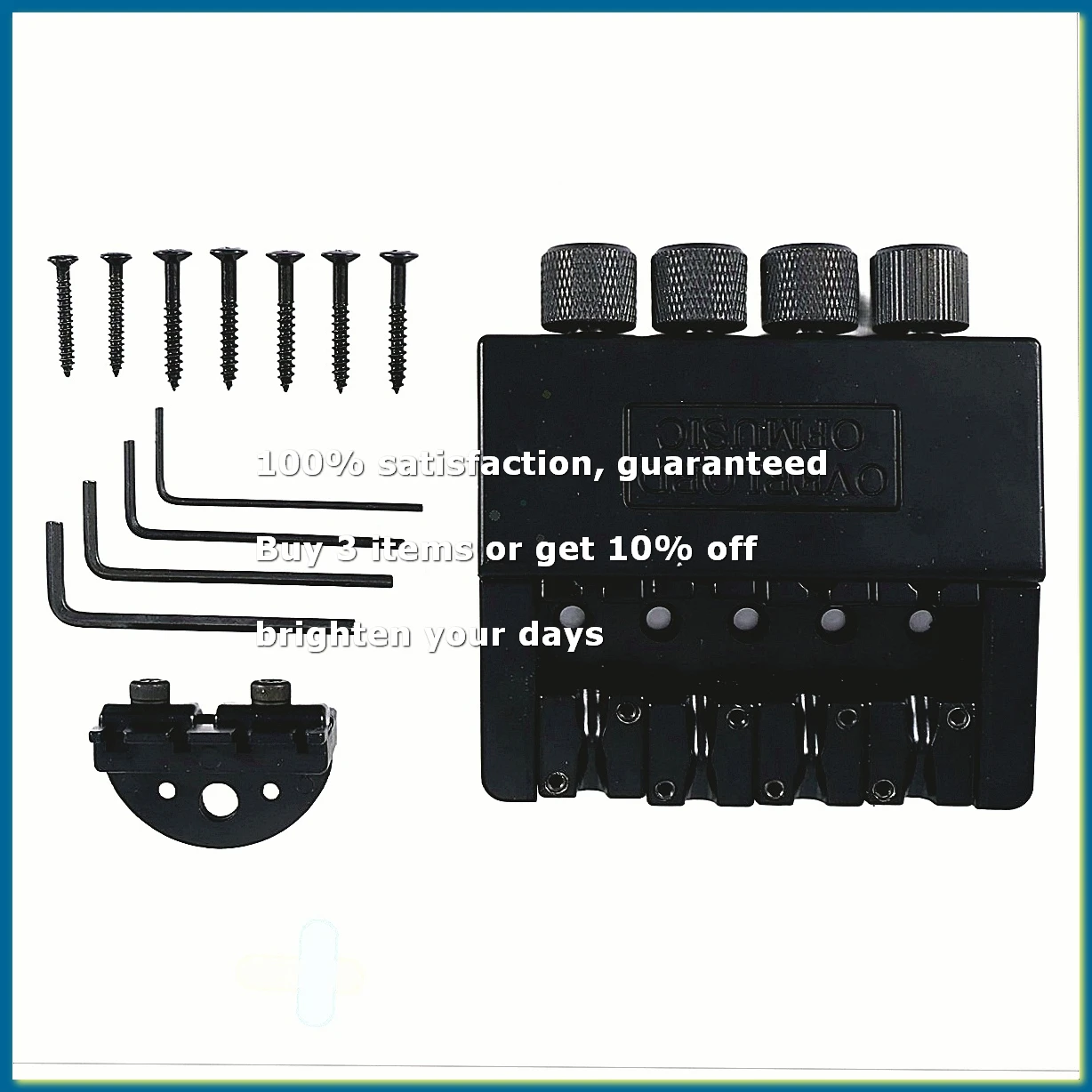 ●1 Set 4 String Headless Bass Guitar Bridge System Electric Bass Part for Headless Electric Bass Replacement