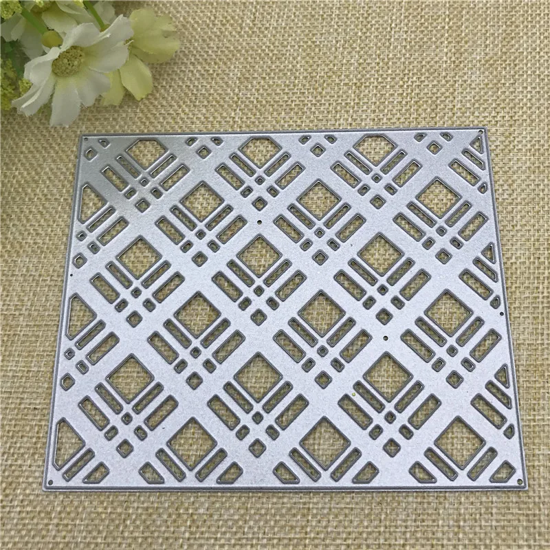 Antique Hollow Out GridMetal cutting dies  mold Round hole label tag Scrapbook paper craft knife mould blade punch stencils dies