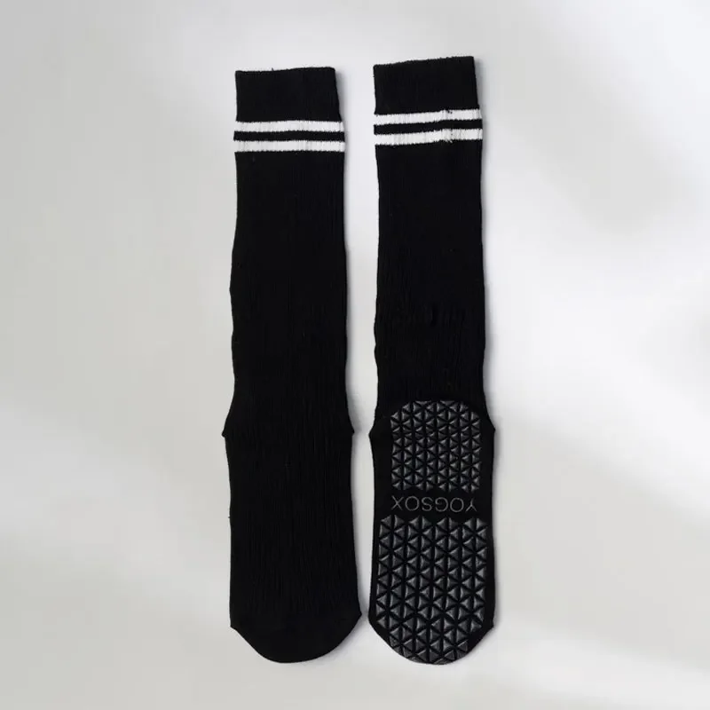 Yoga Socks Cotton Stripe Pile Dot Silicone Non-slip Women High Quality Pilates Grip Over The Calf Socks