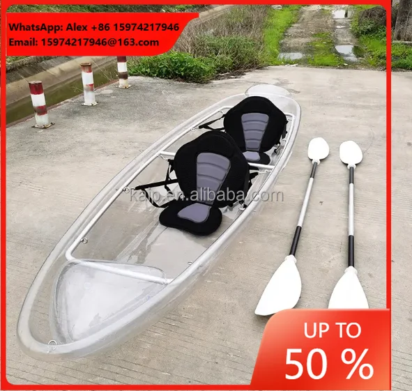 Clear Boat Double Seat PC Material Paddle Frame Aluminum Wooden Box 2 Person Lightweight Eco-Friendly Popular 2025 Rent Trip