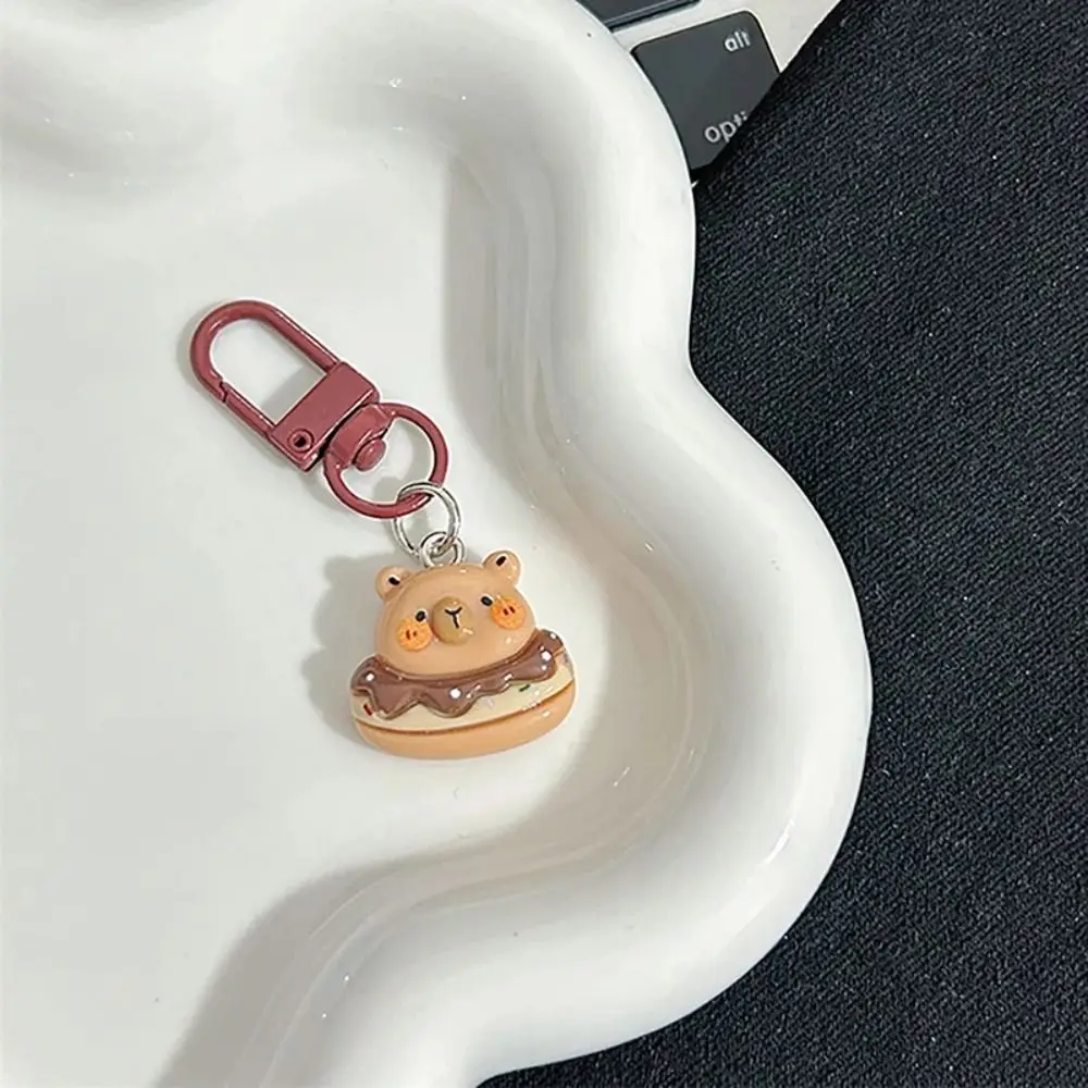 Capybara Pumpkin Capybara Keychain Resin Creative Donut Kapibara Pendant Doughnut Kawaii Capibara Bag Hanging Couple