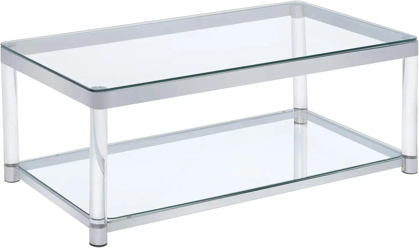 Coaster 720748-Co Glass Top Coffee Table, Chrome