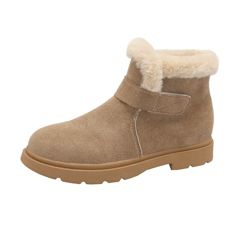 2024 Winter New Cashmere and Thick Snow Boots Women's Large Size Thick Sole Ciepłe wełniane buty bawełniane z kaszmirowymi butami damskimi