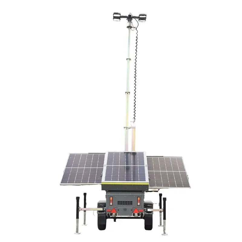 Mobile Solar Powered 5000K White LED Light Trailer