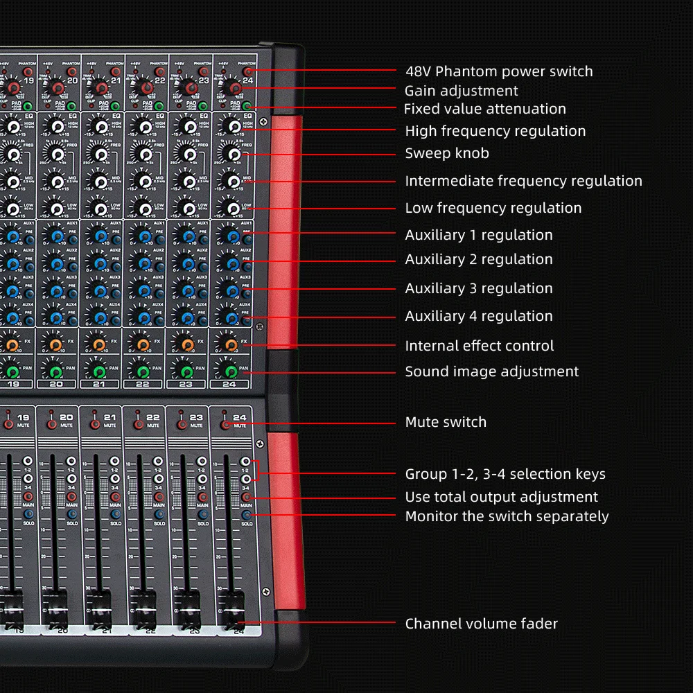 Digital Mixer 24 Channel Mixer Stage Performance Bluetooth Professionele Audio Mixer 24 DSP Effect USB MP3 sound mixer original