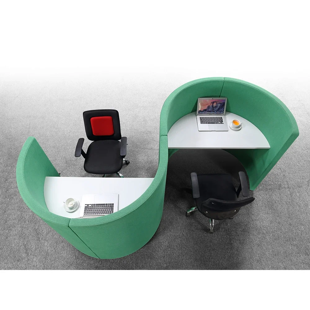 2026 Furniture Manufacturer Modern and Minimalist Green Fabric Office Conference Partition Sofa and Table
