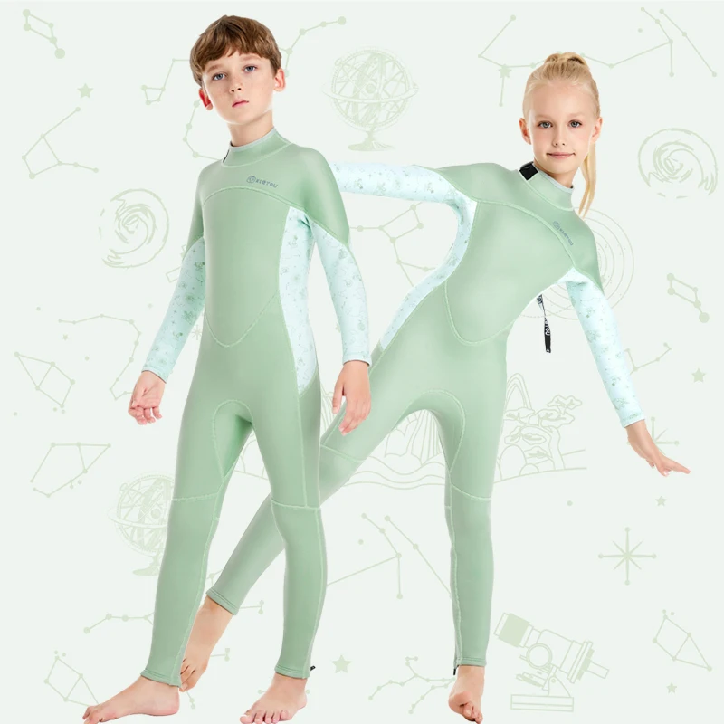 3mm Thick Wetsuit For Girls Boys Surf Neoprene Diving Suit Children Thermal Scuba Bathing Suits Cold Water Swimwear Keep Warm