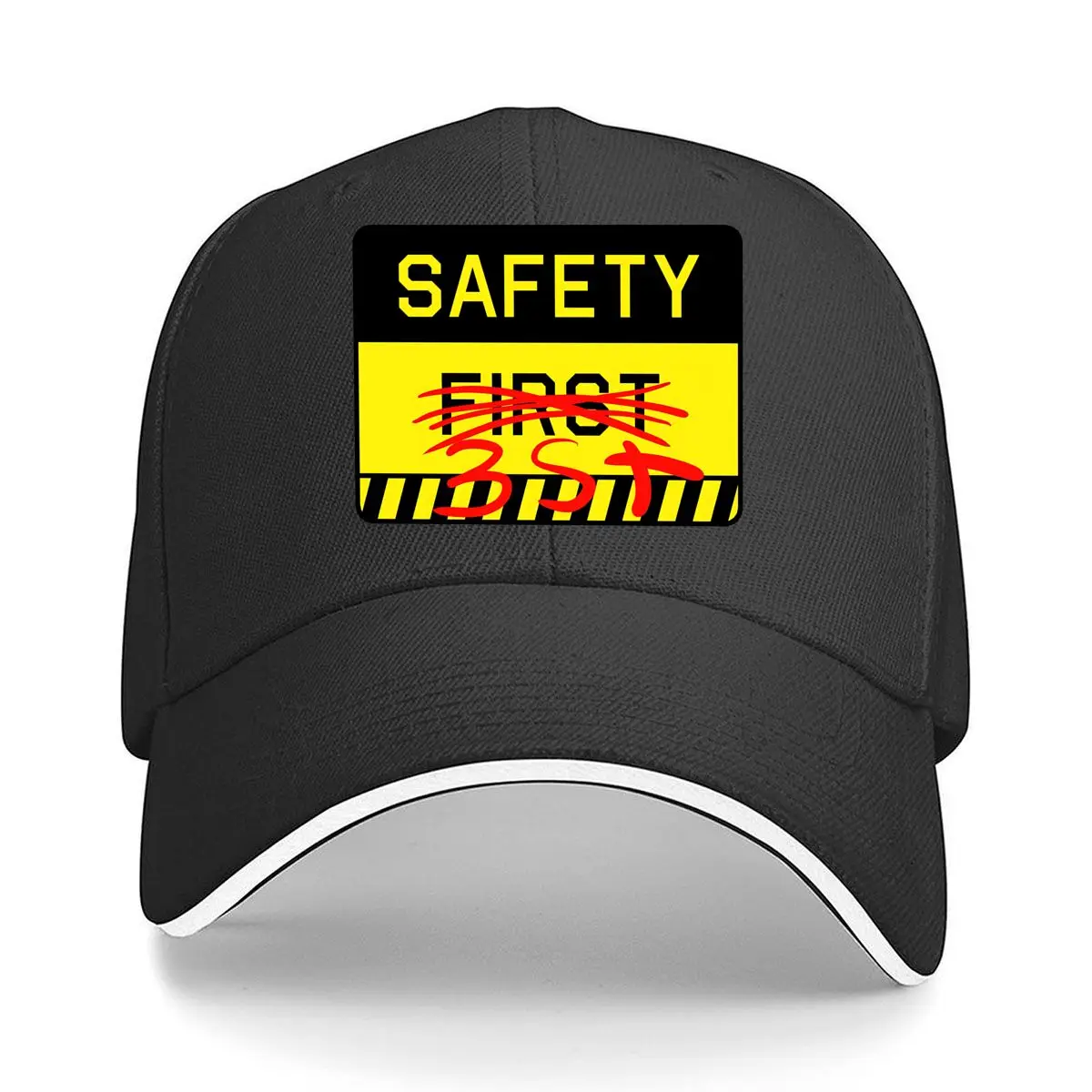 

Safety First Bold Text Art Print Sandwich Baseball Cap