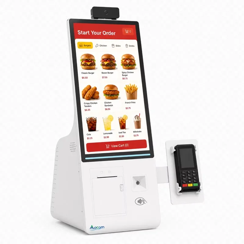 Restaurant Ordering Kiosk Self-Service 21.5 Inch Touch Screen Android POS with Receipt Printer for Fast Food Chain Direct