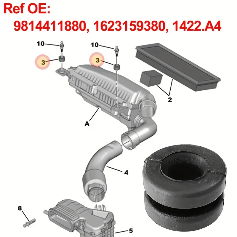

Car Air Filter Box Housing Mounting Rubber Grommet Buffer For Citroen C3 C4 Ii Aircross Picasso Cactus Berlingo Jumpy 1623159380
