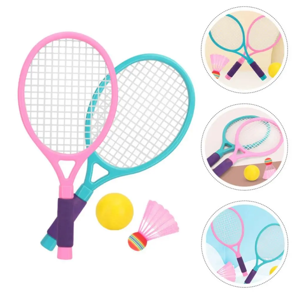 Ensemble de raquettes de badminton à poignée confortable, tennis anti-ald, jouets pour enfants, volants portables