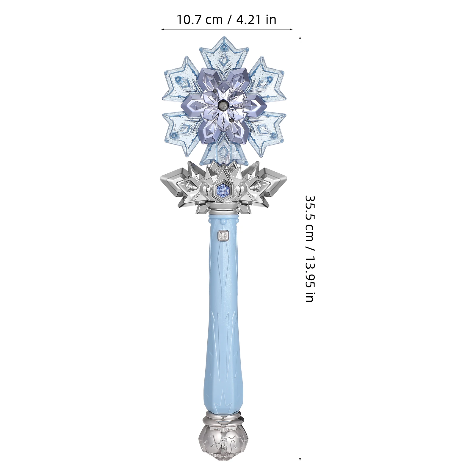 Baguette de flocon de neige lumineuse pour enfants, baguette de fée scintillante avec fonction de pulvérisation musicale, accessoire de fête, idéal pour les bas de cosplay