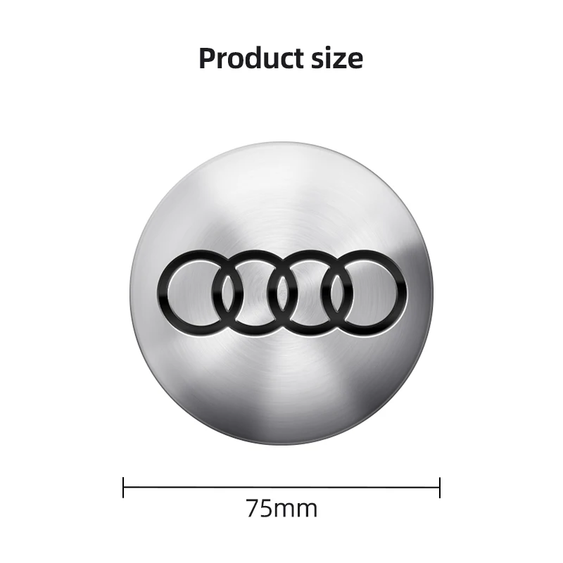 4Pcs 75mm Car Wheel Hub Center Cap Metal Emblem Stickers For Audi A3 A4 A6 A5 Q5 A1 Q7 Q3 Q2 Q8 A7 A8 TT S1 SQ5 RSQ3 Car styling