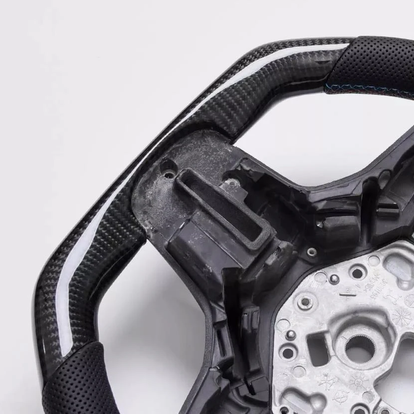 1 قطعة سيارة عالية الجودة ألياف الكربون الحقيقية عجلة القيادة لسيارات BMW G30 G14 G11 G05 X3M X4M X5M 2019-2022 عجلة توجيه السيارات #5