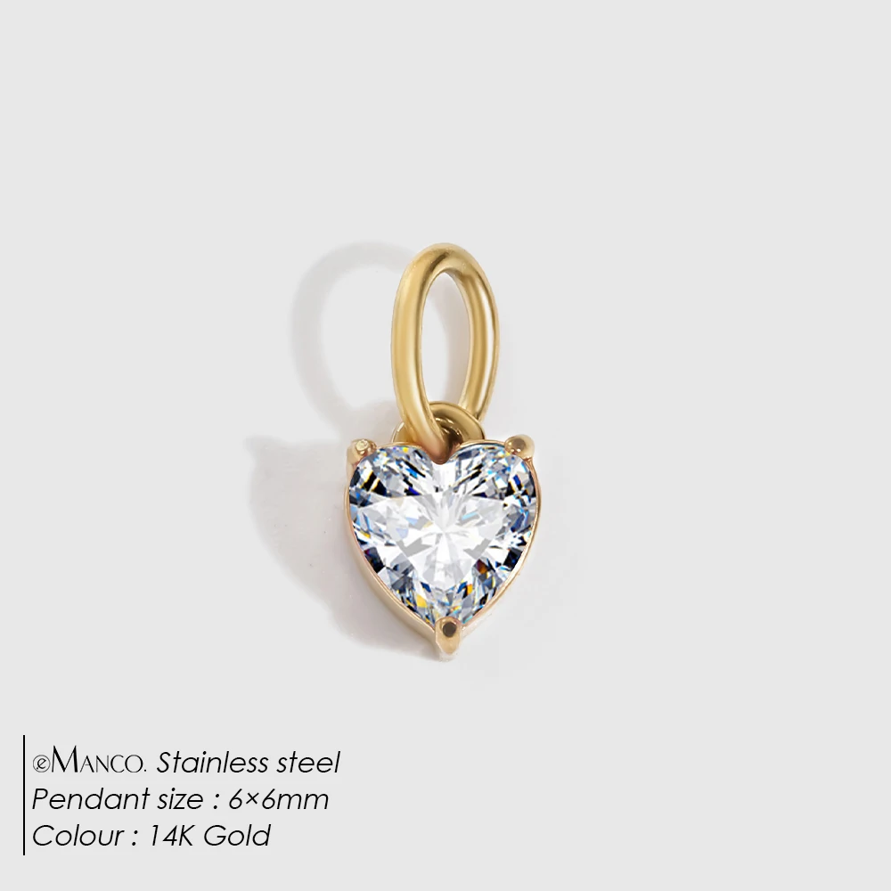 EMANCO Zircon Small Rectangle Pendant Charm for DIY Jewellery