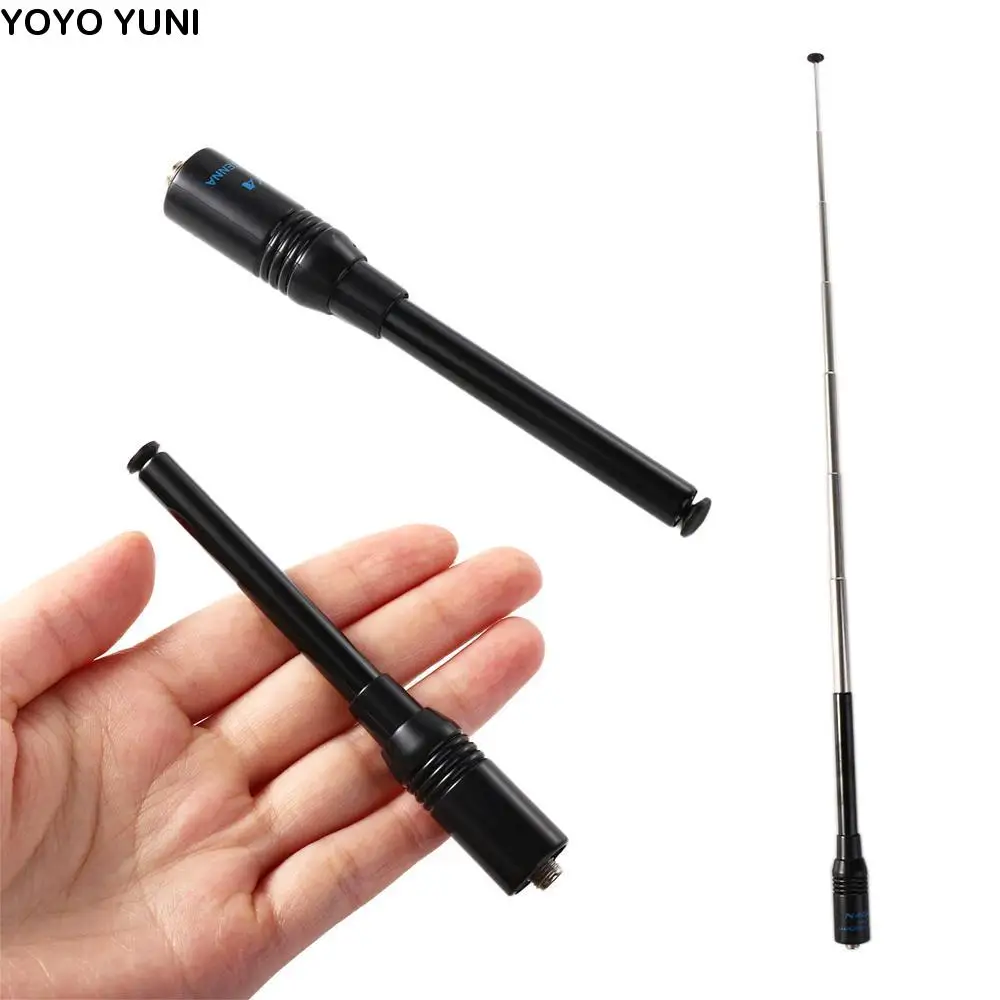 Durable Black for Baofeng UV-5R NA-773 UHF+VHF SMA-F Antenna Telescopic Antenna Communication Equipment Walkie-talkie Aerial