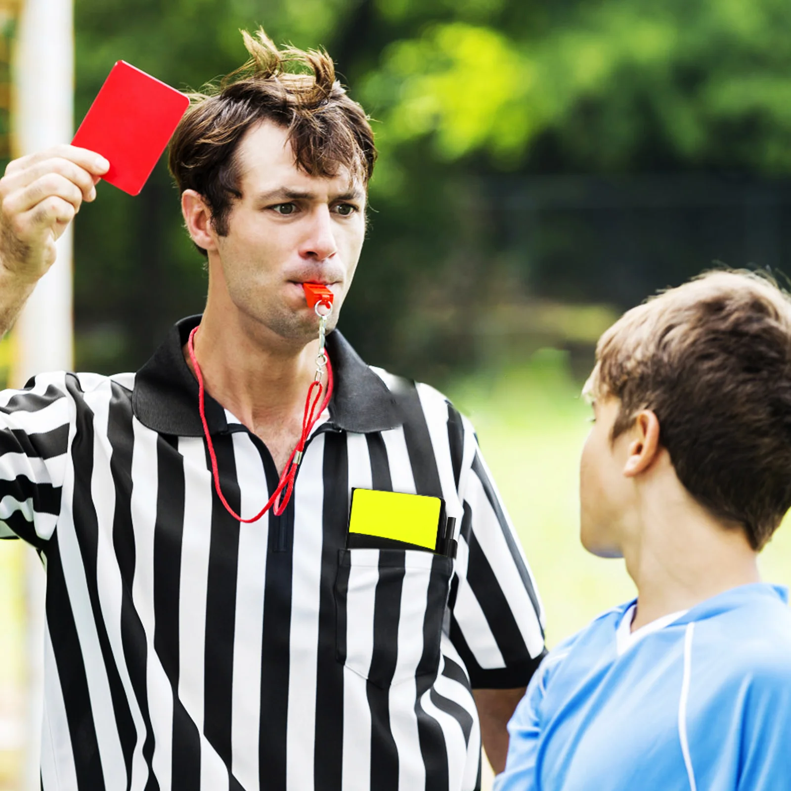 4 Sets Football Red and Yellow Card Suit Soccer Referee Costume Pvc Judge Cards