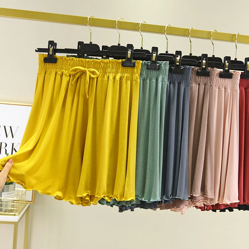 plus Size Shorts Women Summer Thin Modal Sleepwear Loose High Waist Casual Pants Versatile Slimming  Color Home Pants