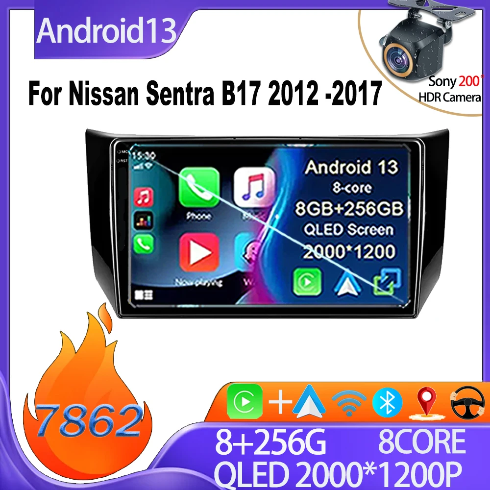 

Android Radio For Nissan Sentra B17 2012 -2017 Multimedia Player Bluetooth No 2 din DVD Rear Camera High-performance CPU Carpla