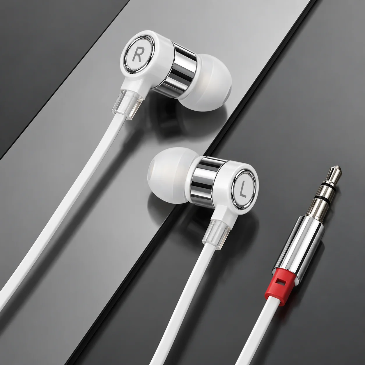 3.5mm Wired Earphones Stereo In Ear Headphones No Mic Sport Music Earbuds for Android Phone Tablet Laptop MP3 Player