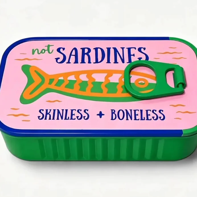 3D Printed Sardine Can Shaped Jewelry Storage Box Cute Portable Organizer For Earrings Necklaces Small Trinkets
