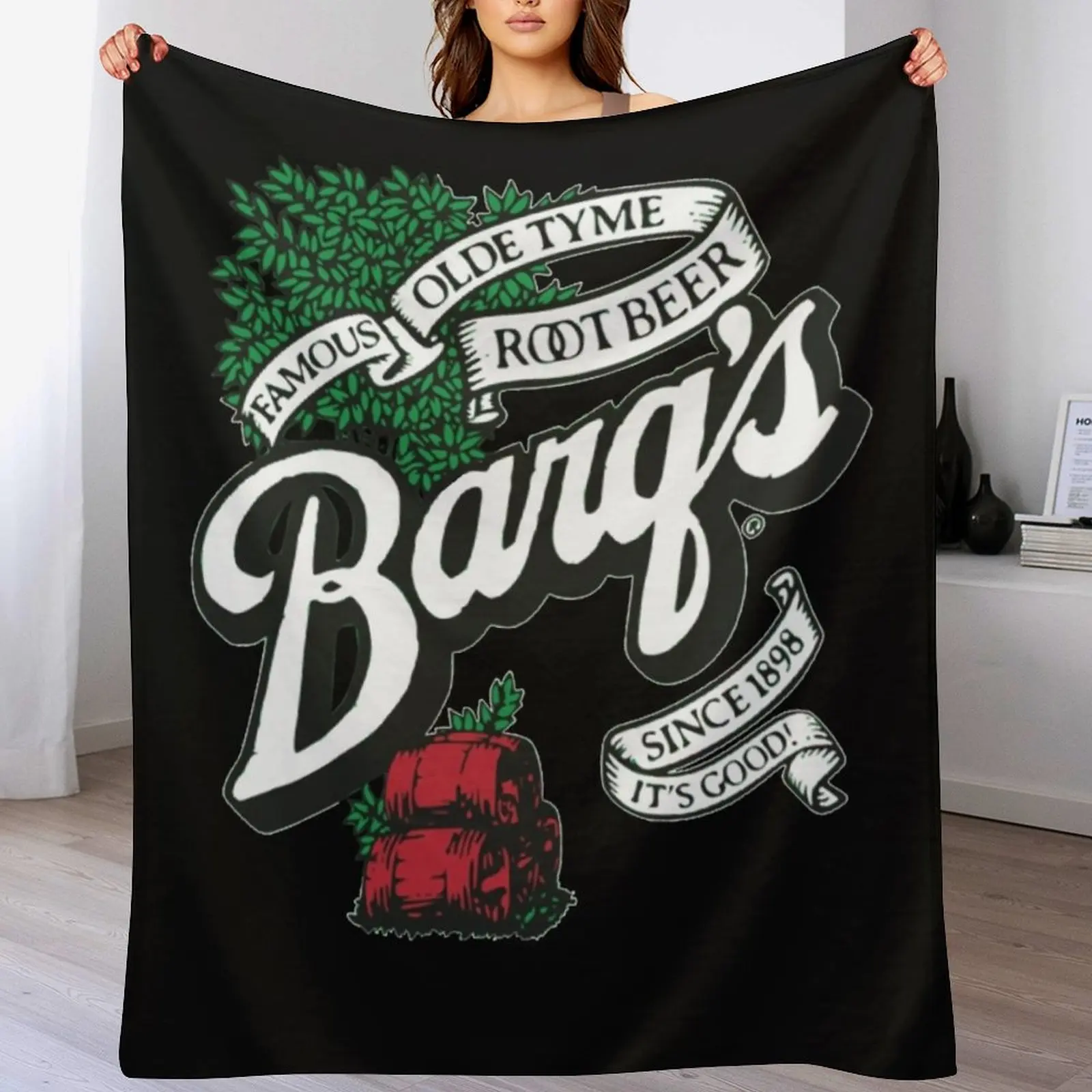 

Barq's Root Beer Logo T-Shirt Throw Blanket Flannel Fleece Soft Warm Throw Blanket