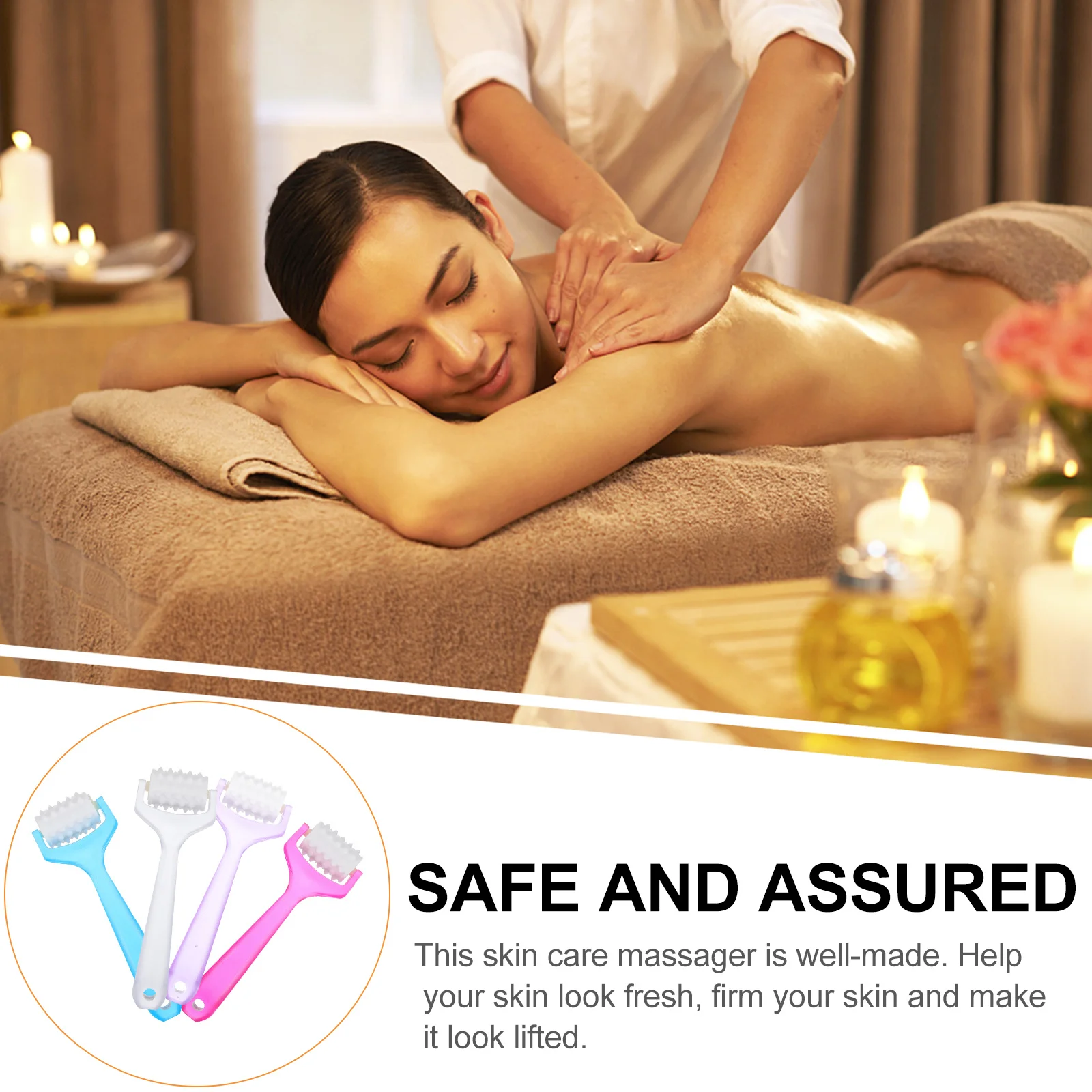4 قطع من أداة التدليك اليدوية للعناية بالبشرة لتجاعيد الوجه والاسترخاء ورفع أسطوانة الوجه #3