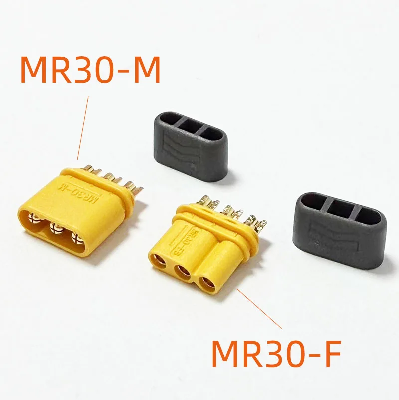 10 peças novo e original mr30 macho fêmea plugue de motor dc conector de três furos para amass
