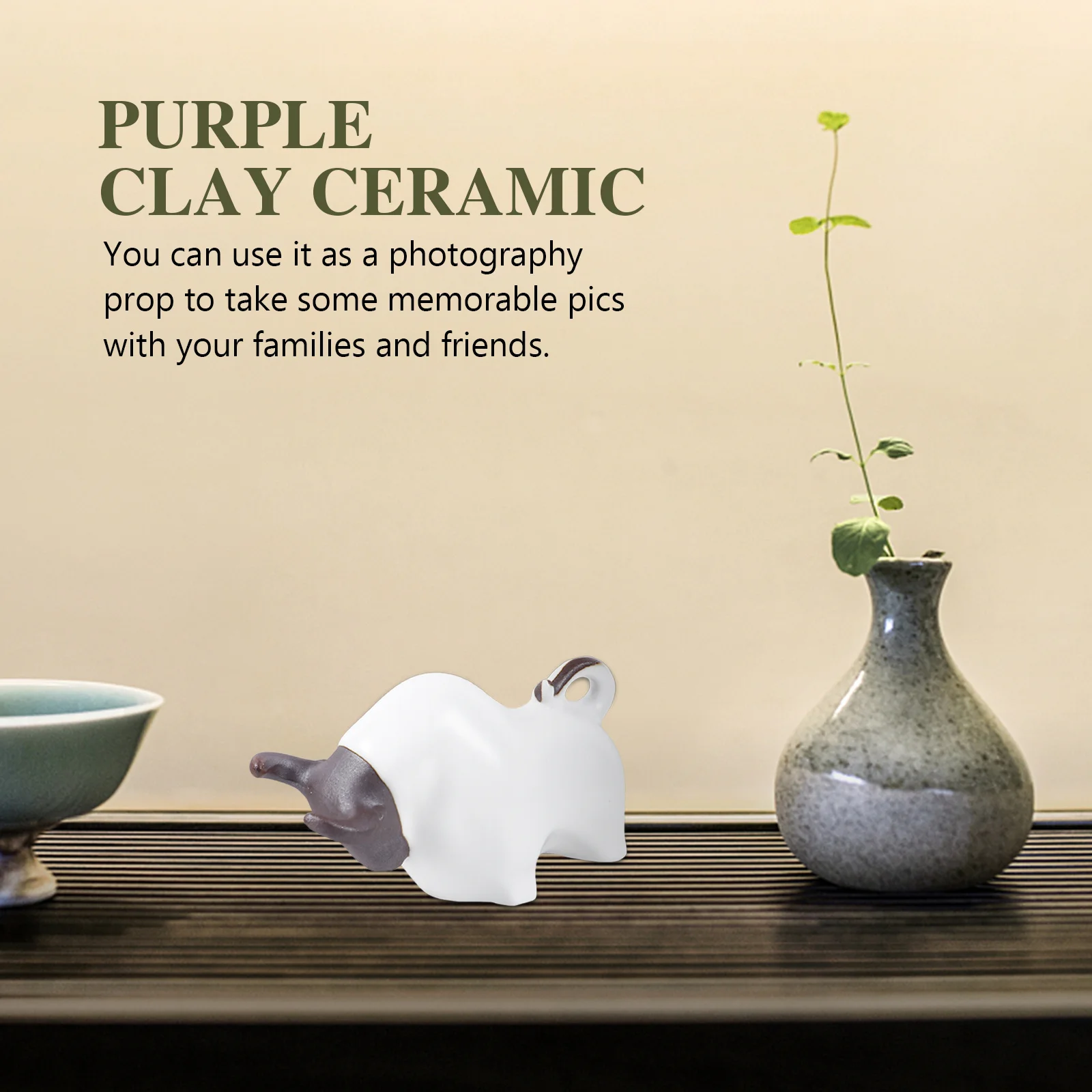 

Pet Indoor Pets Decoration Ornament Cattle Adornment Sculpture Tea Purple Clay Ornaments
