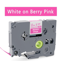 1PK Compatible for Brother P-Touch Label Maker Tape TZE-MQP35 TZ-MQP35 12mm 1/2 inch 0.47'' White on Berry Pink TZe TZ Label