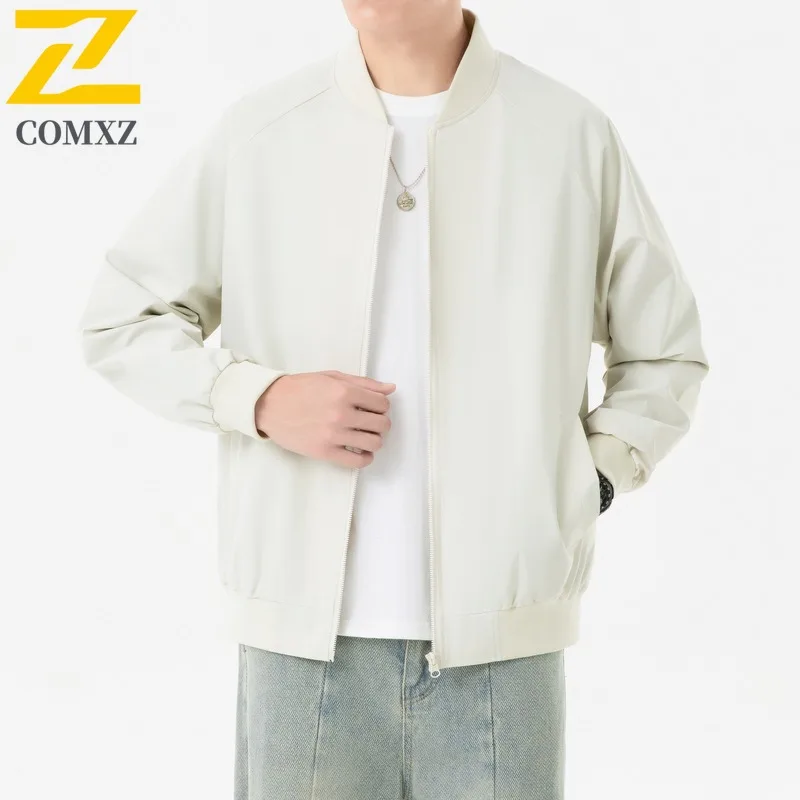 

COMXZ 2025 осенне-зимняя мужская куртка в бейсбольном стиле, повседневное спортивное пальто, весенне-осеннее ветрозащитное уличное хлопковое пальто с воротником-стойкой