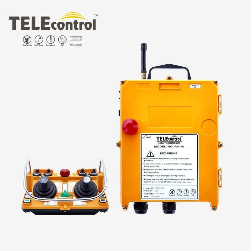 

TELEcontrol UTING F24-60 Industrial Crane Remote Wireless Controller 2 five step Joysticks UHF for Hoist