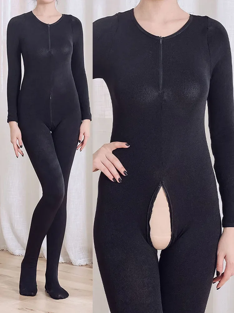 للجنسين 2 سستة المنشعب ارتداءها دون رقيقة سميكة الصوف الحراري بوديستوكينج ضيق الساخن مثير يوتار الملتصقة منامة بذلة